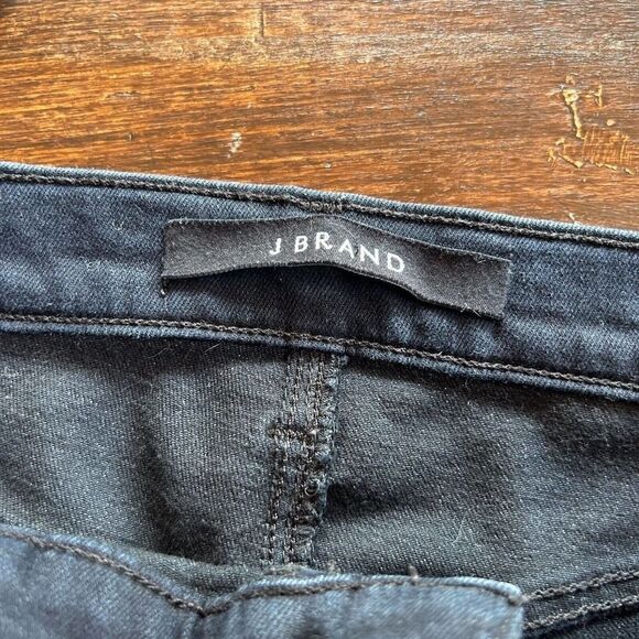 Women's J. Brand 27 Alana Shiny Black High Rise Crop‎ Skinny Jeans - Picture 7 of 13